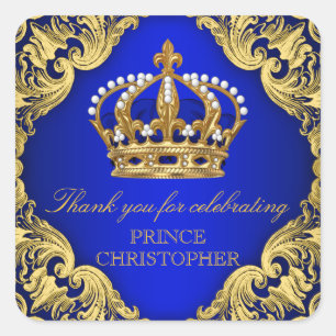 Prince Baby Shower Favour Stickers