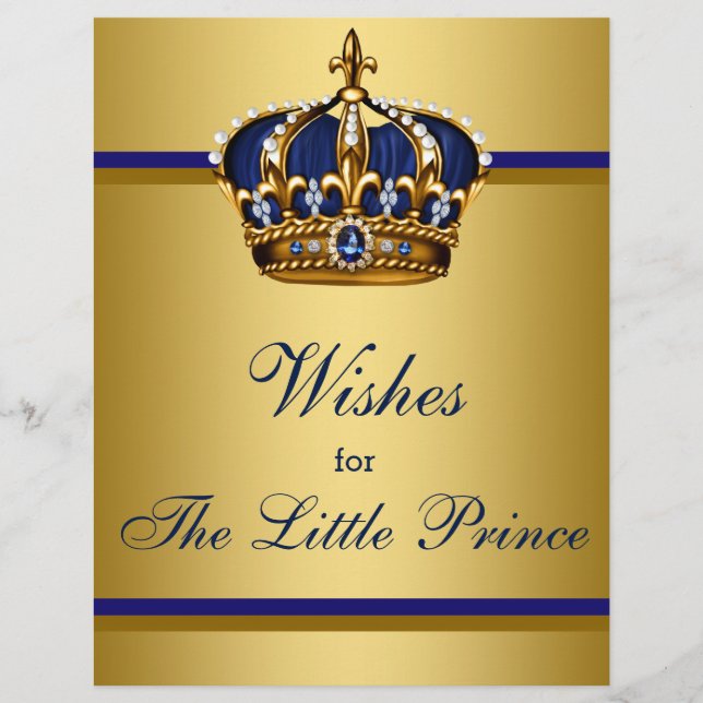 Prince Baby Shower Games Wishes For Baby Flyer (Front)