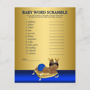 Prince Baby Shower Games Words and Rhyme