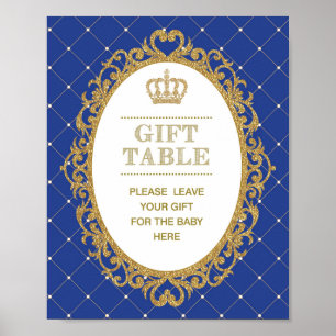 Prince Baby Shower Gift Table Decor Sign