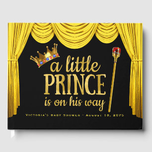 Prince Baby Shower Guest Book Black Gold Prince
