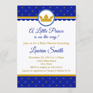 Prince Baby Shower Invitation Baby Boy