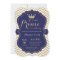 Prince Baby Shower Invitation Navy and Gold