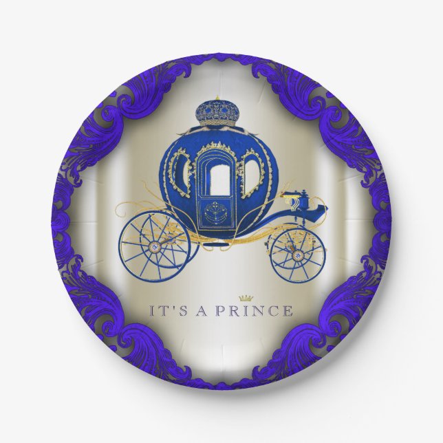 Prince Baby Shower Paper Plate (Front)