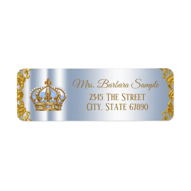Prince Baby Shower Return Address Labels (Front)