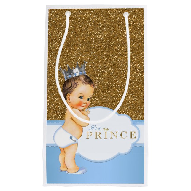 Prince Baby Shower Small Gift Bag (Front)