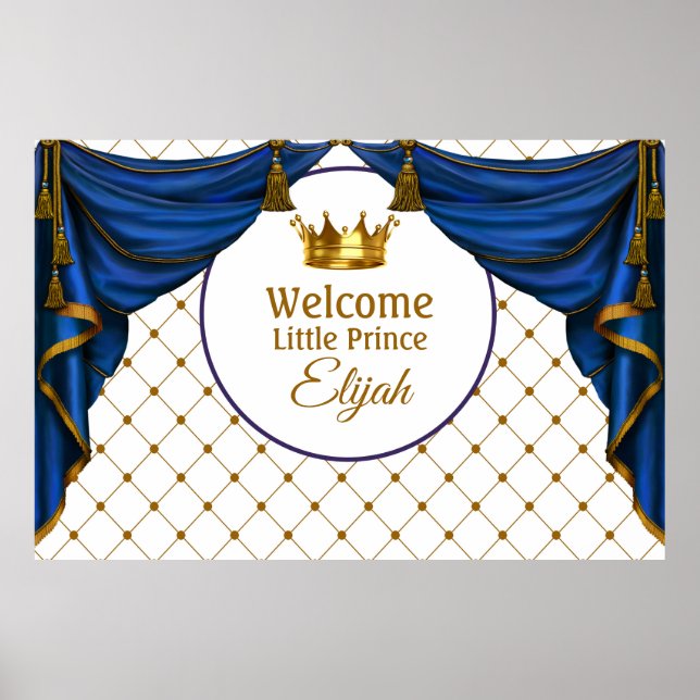 Prince Birthday Little Prince Baby Shower Poster (Front)