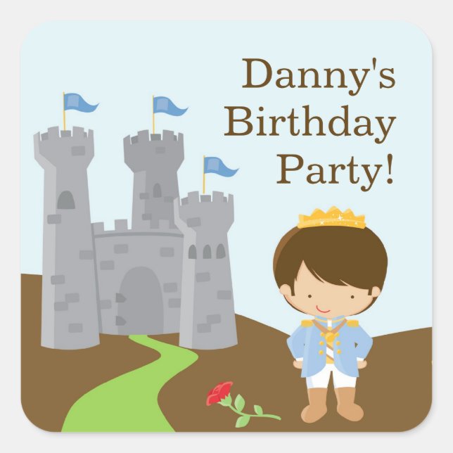 Prince Birthday Party Sticker (Front)