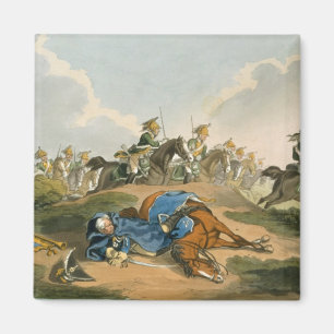Prince Blucher under his Horse at the Battle of Wa Magnet