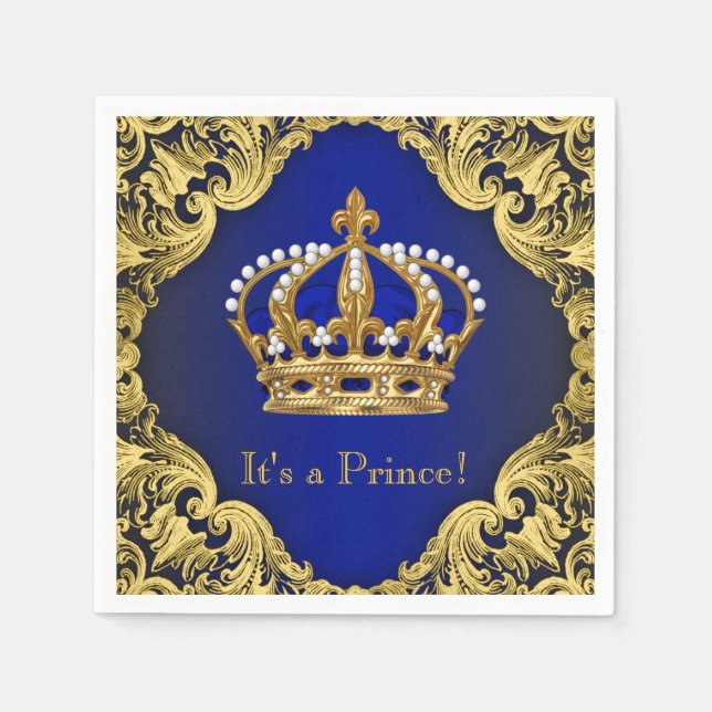 Prince Boy Baby Shower Napkins (Front)