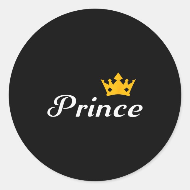 Prince Boys Men Family Matching Valentines Day  Classic Round Sticker (Front)