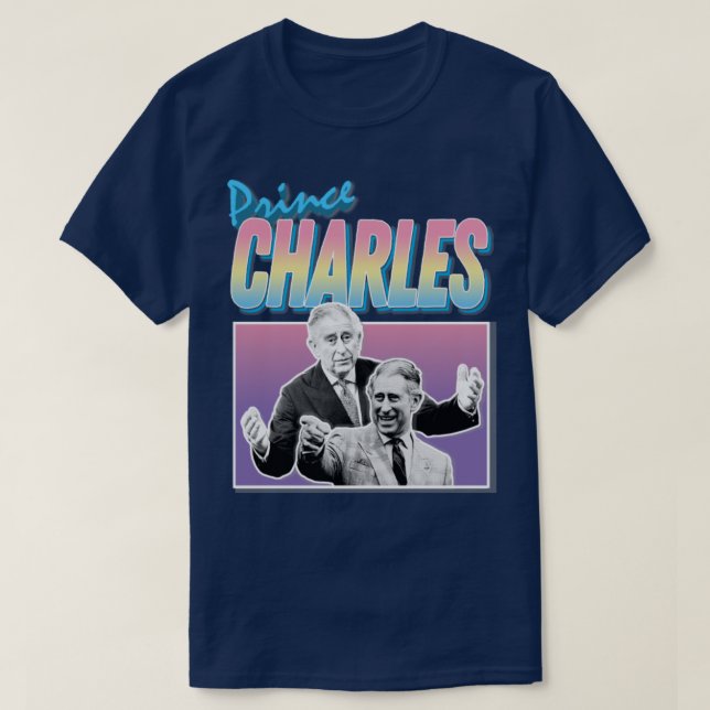 Prince Charles Laughing Graphic Design 90s Style H T-Shirt (Design Front)