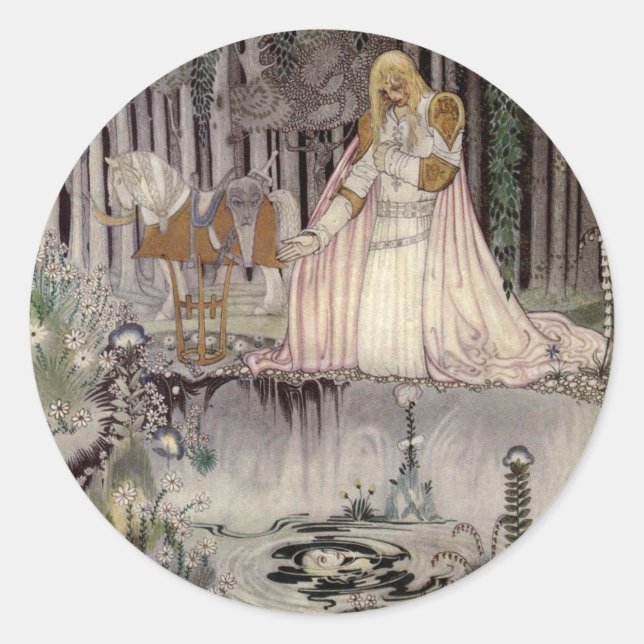 Prince Charmand Face in the Pool Classic Round Sticker (Front)