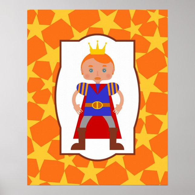 Prince Charming Boy Birthday Party Poster (Front)