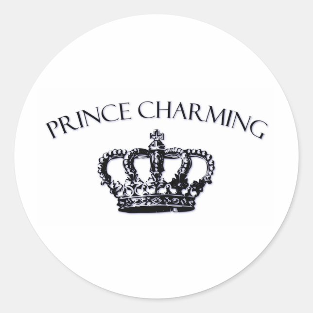 Prince Charming Classic Round Sticker (Front)