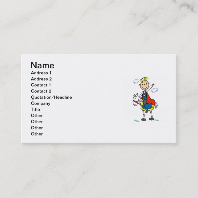 Prince Charming on Horse Business Card (Front)