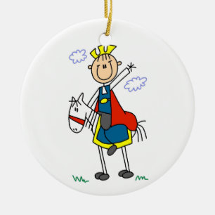 Prince Charming on Horse Ceramic Tree Decoration