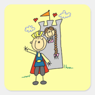 Prince Charming Rescues Princess Square Sticker