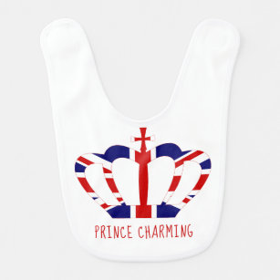 Prince Charming   Union Jack Crown   Funny Bib