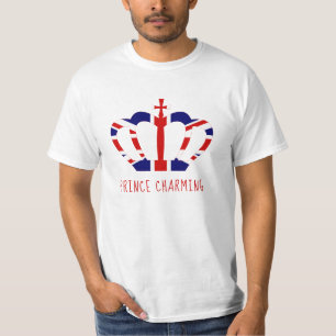 Prince Charming   Union Jack Crown   Funny T-Shirt