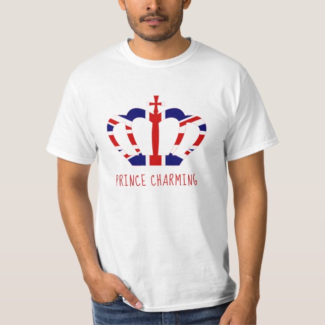 Prince Charming | Union Jack Crown | Funny T-Shirt (Front)