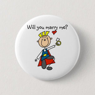 Prince Charming Will You Marry Me Button