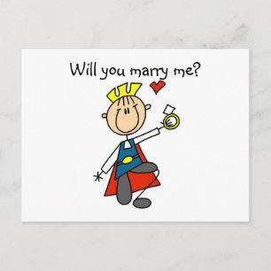 Prince Charming Will You Marry Me Postcard