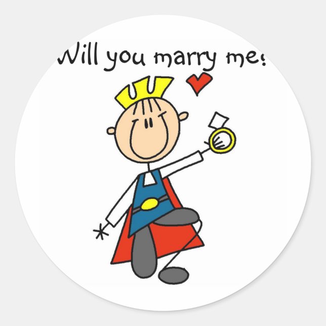 Prince Charming Will You Marry Me Sticker (Front)