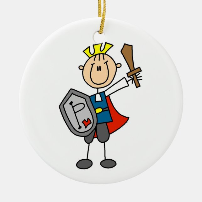 Prince Charming With Sword Ceramic Tree Decoration (Front)
