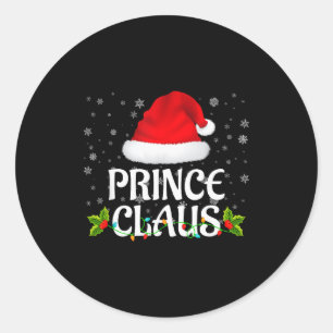 Prince Claus Christmas Lights Santa Pajama Family Classic Round Sticker