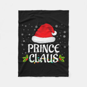 Prince Claus Christmas Lights Santa Pajama Family Fleece Blanket