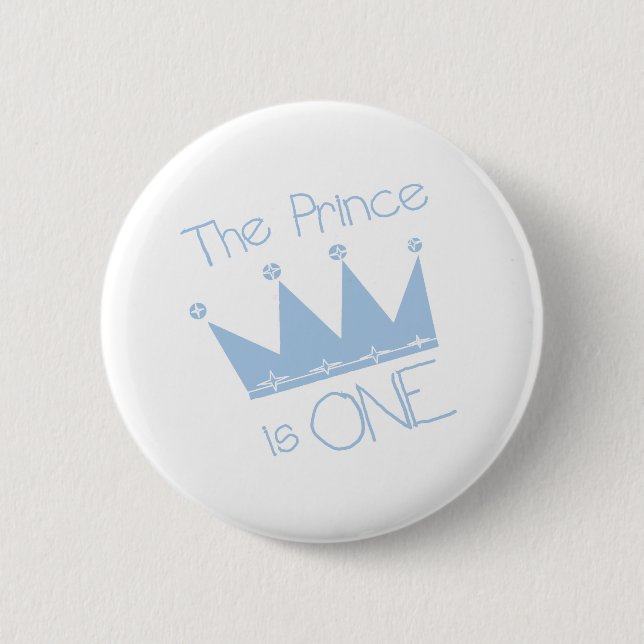 Prince Crown 1st Birthday 6 Cm Round Badge (Front)
