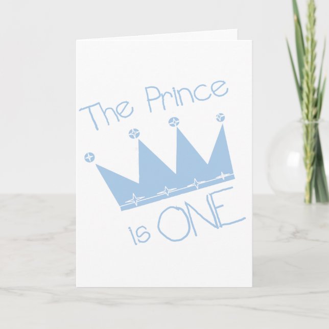 Prince Crown 1st Birthday Tshirts and gifts Card (Front)