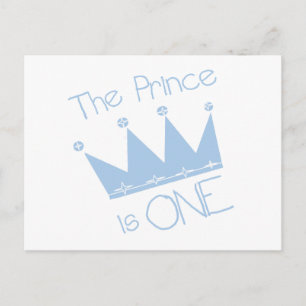 Prince Crown 1st Birthday Tshirts and gifts Postcard