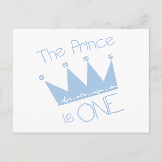 Prince Crown 1st Birthday Tshirts and gifts Postcard (Front)