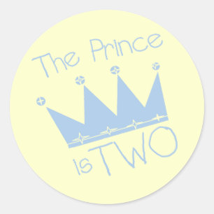 Prince Crown 2nd Birthday tshirts and Gifts Classic Round Sticker