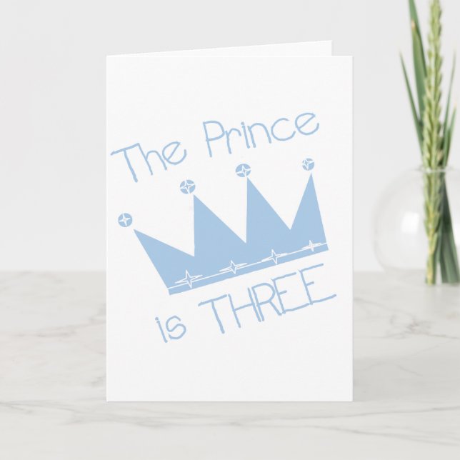 Prince Crown 3rd Birthday Tshirts and Gifts Card (Front)