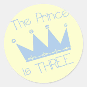 Prince Crown 3rd Birthday Tshirts and Gifts Classic Round Sticker