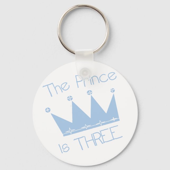 Prince Crown 3rd Birthday Tshirts and Gifts Key Ring (Front)