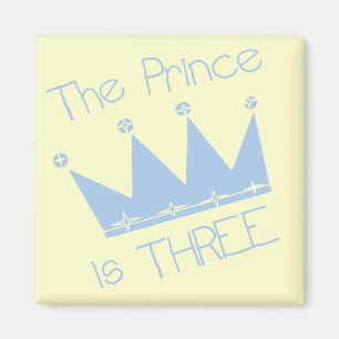 Prince Crown 3rd Birthday Tshirts and Gifts Magnet