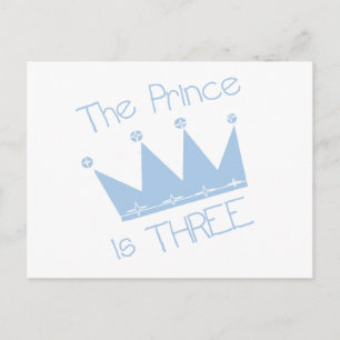 Prince Crown 3rd Birthday Tshirts and Gifts Postcard