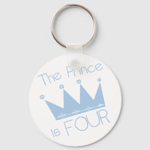 Prince Crown 4th Birthday Tshirts and Gifts Key Ring