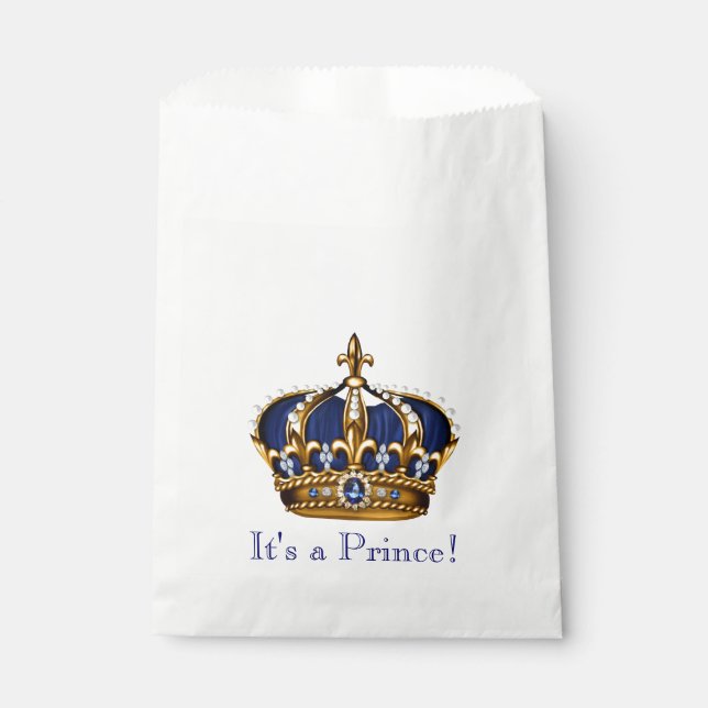 Prince Crown Baby Shower Favour Bags (Front)