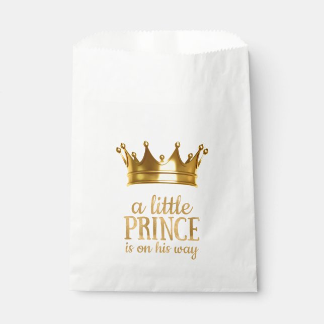 Prince Crown Baby Shower Favour Bags (Front)