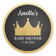 Prince Crown | Baby Shower Gold Foil | Chalkboard
