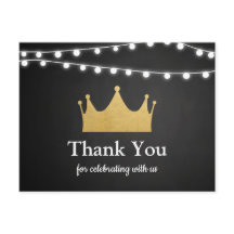 Prince Crown | Baby Shower Gold Foil | Thank You