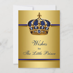 Prince Crown Wishes for Baby Boy Baby Shower Advice Card