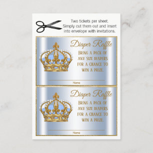 Prince Diaper Raffle Tickets Invitation