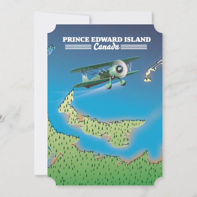 Prince Edward Island, Canada map. Invitation (Back)