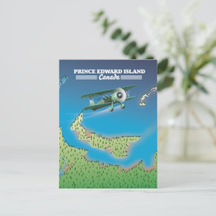 Prince Edward Island, Canada map. Postcard